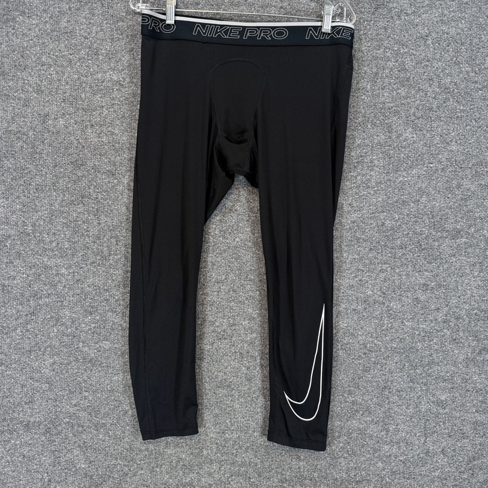 Nike Pro Compression Tights Men XL Black Dri-FIT Athletic Gym Training Running